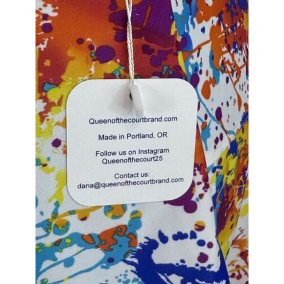 Queen of the Court Splatter Paint Tennis Skirt Pickleball Skort Sz M NWT - Picture 6 of 9